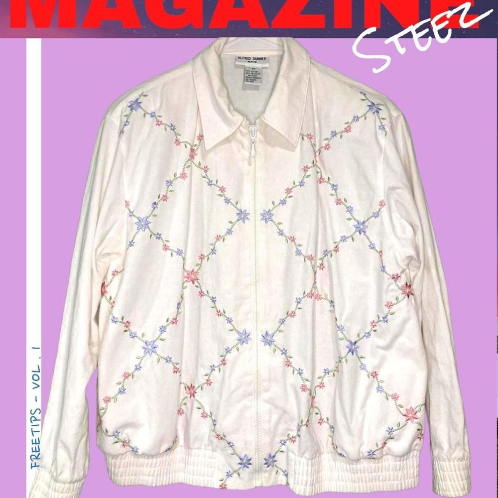 Vintage Cottagecore Floral Zip Up Jacket